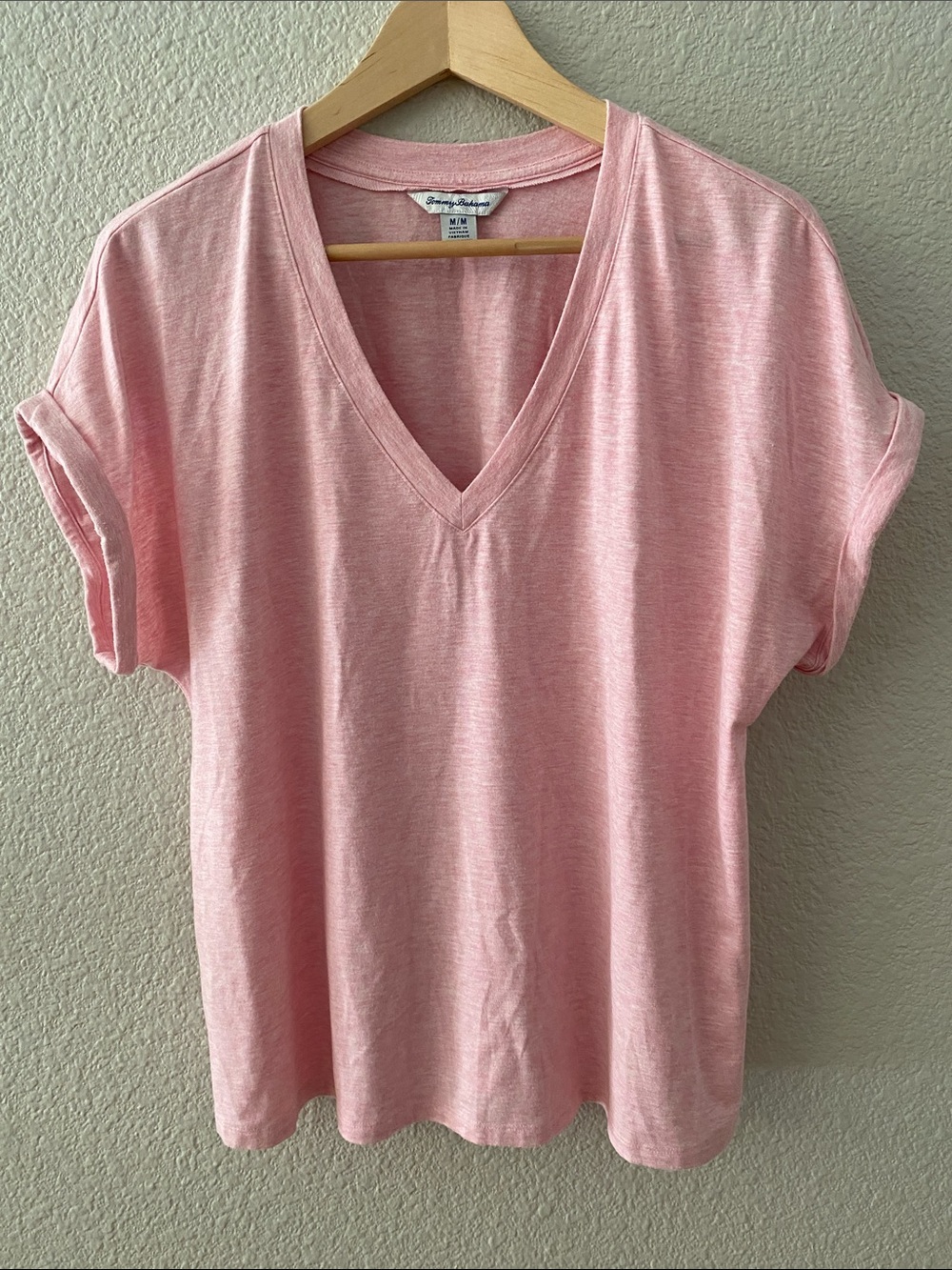 Tommy Bahama Soft Pink V-Neck Short Sleeve Tee